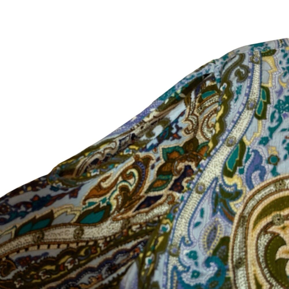 Bila Women’s XXL Boho Paisley Cold Shoulder Blouse Bell Sleeve Rayon Top - Picture 4 of 9